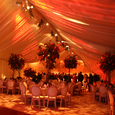 atmospheric wedding lighting design
